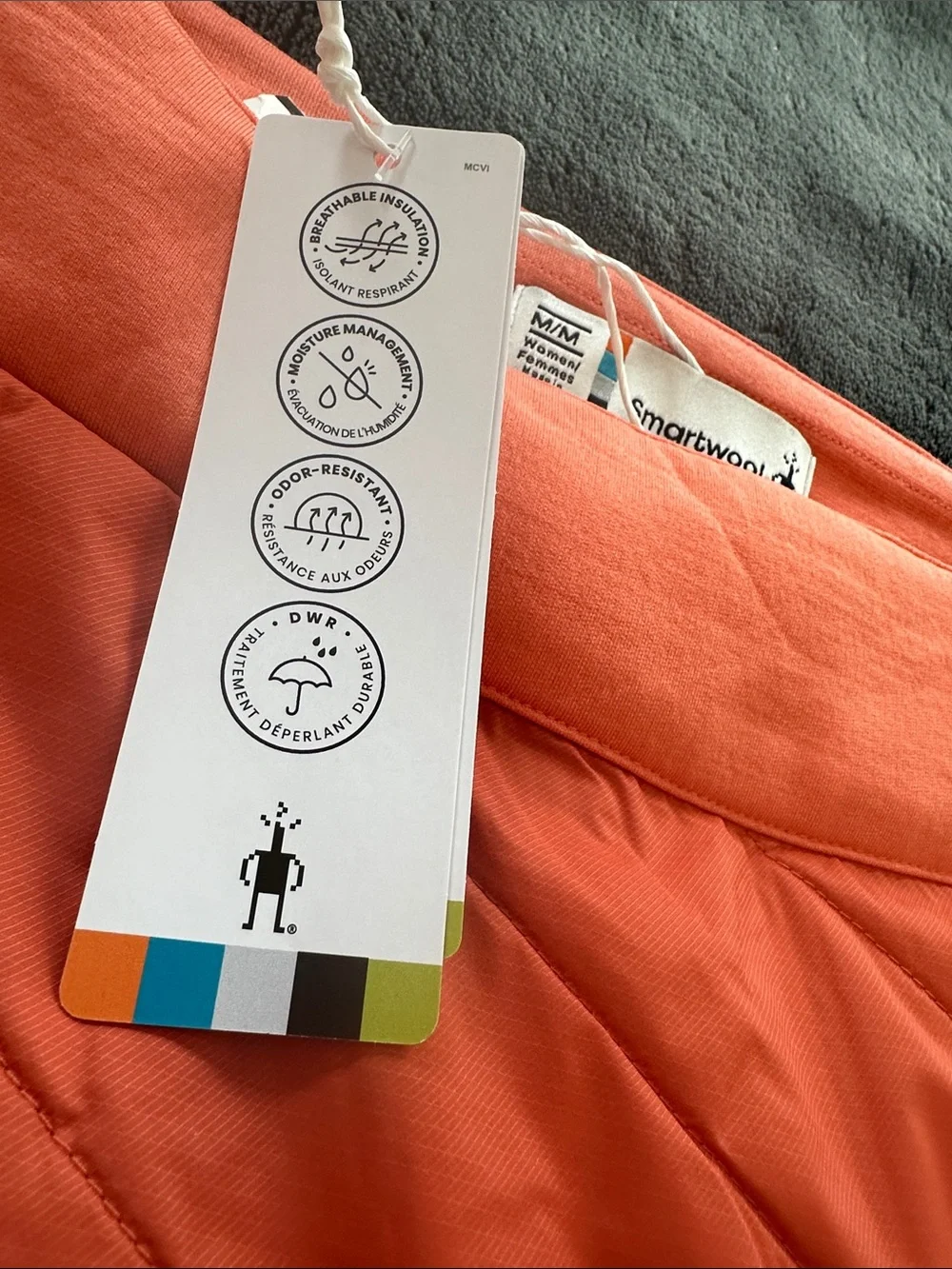 NWT Smartwool W Smartloft Skirt Coral Reef Orange Quilted Active